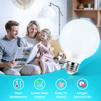 MAXvolador G25 LED Globe Light Bulbs 60W Equivalent, Cool White 6000K Bathroom Vanity Round Bulb, 500LM E26 LED for Makeup Mirror, Non-Dimmable 4 Pack
