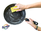 SCRUBIT Heavy Duty Scrub Sponges - Dishwashing Sponge Along with A Tough Scouring Pad - Ideal for Cleaning Kitchen, Dishes, Bathroom - Yellow - 24 Dish sponges