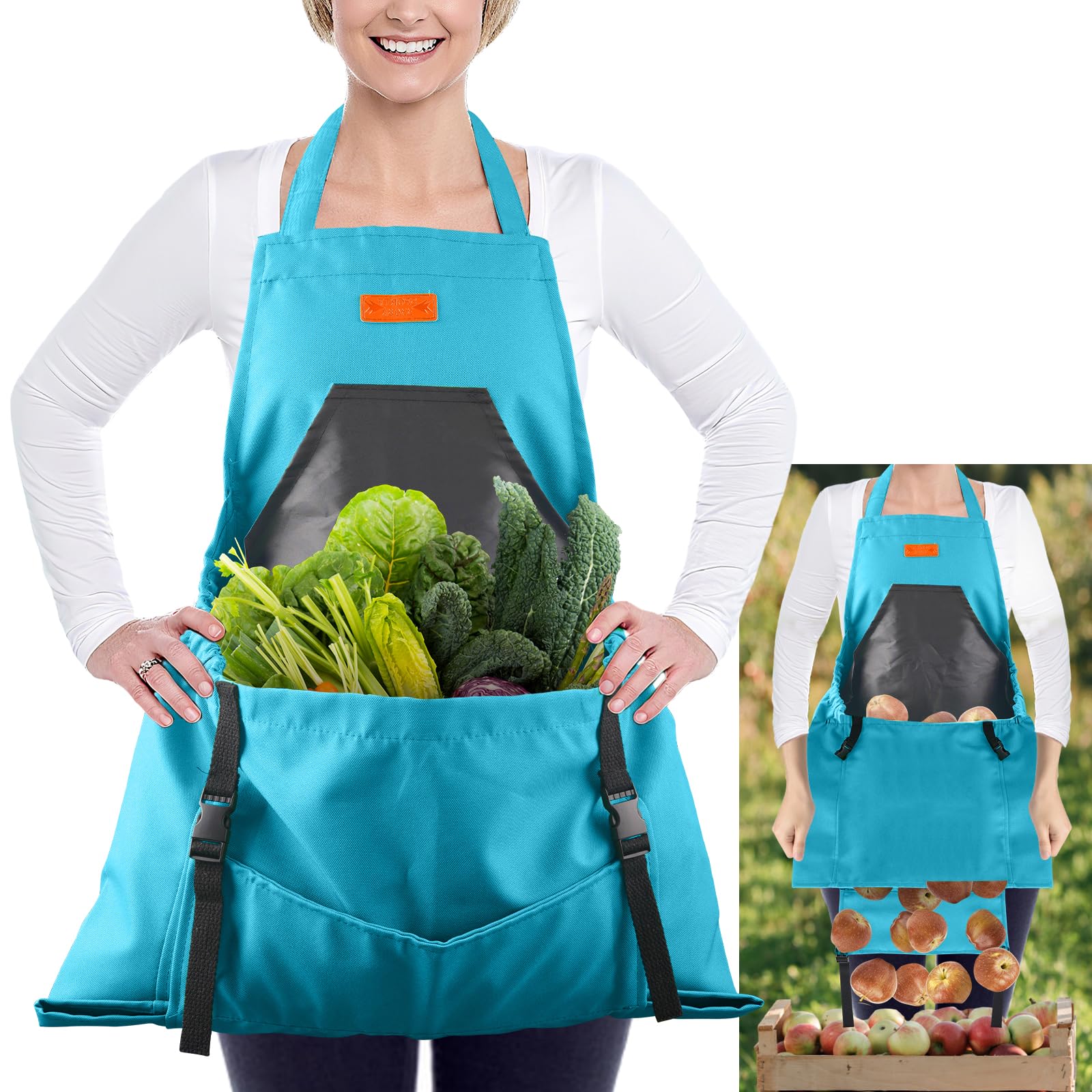 Gardening Apron with Bottom Quick Release Kangaroo Pocket for Women, Men