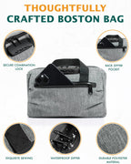 SafeDelux Smell Proof Bag with Combination Lock, Odorless Activated Carbon Fiber Smell Proof Container, Portable Stash Box for Travel, Home, Office & Gifts (Grey)