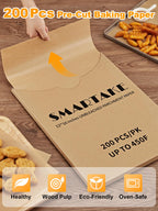 SMARTAKE 200 Pcs Parchment Paper Baking Sheets, 12x16 Inches, Non-Stick