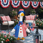 ENBOFID 4th of July Porch Goose Outfits, Patriotic Goose Outfits Costume for 23inch Plastic Cement Statue, Independence Day Goose Outfits Clothes for Outdoor Garden Patio Decor