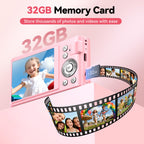 Digital Camera 4K for Kids: 48MP Pink Camera for Teens Photography - Christmas Birthday Gifts for Girls - 16X Zoom Shoot for Vlogging - Compact Camera for 6 7 8 9 10 Years Old- Toys for Toddler