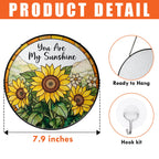 Sunflower Gifts for Women - You are My Sunshine Suncatcher, Birthday Gifts for Mom, Grandma, Mama, Step Mom, Mother in Law from Daughter Son - Sunflowers Suncatcher Stained Glass Window Hanging Decor