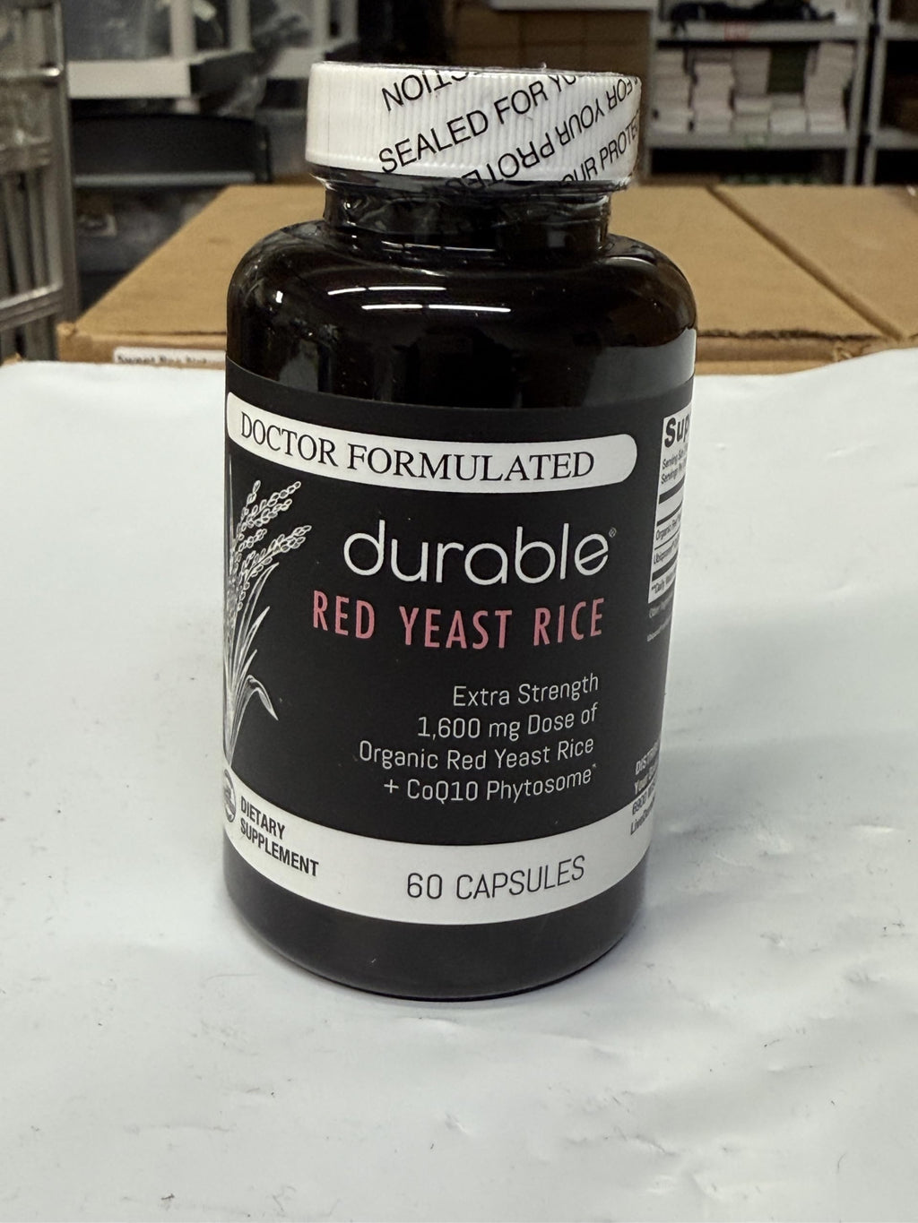 Durable RED Yeast Rice – Organic 1,600 mg Extra Strength + CoQ10 Phytosome – Supports Healthy Cholesterol, Heart, Lipids & Circulation – Doctor Formulated, Non-GMO, Vegan, Made in USA (60 Capsules).