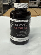 Durable RED Yeast Rice – Organic 1,600 mg Extra Strength + CoQ10 Phytosome – Supports Healthy Cholesterol, Heart, Lipids & Circulation – Doctor Formulated, Non-GMO, Vegan, Made in USA (60 Capsules).