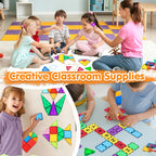 NVHH 100PCS Magnetic Tiles Blocks for Kids Ages 3-5 4-8 STEM Learning Toys