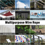 CELYND Stainless Steel Wire Rope - 100FT 1/16" Aircraft Cable with 50Pcs Crimping Sleeves for Outdoor Hanging String Lights Garden Trellis Clothesline DIY Projects