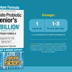 Natural Factors Ultimate Probiotic Senior's - Senior Supplement for Digestive & Immune Health - 35 Billion CFUs - Non-GMO & Gluten-Free - 30 Capsules (30 Servings)