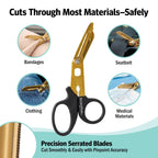 Nursing Tools Hummingbird 4 in 1 Medical Scissors - Compact Pocket Size Trauma Shears for Nurses, Students, Respiratory Therapists, Veterinarians, and Medical Professionals (Black + Black)