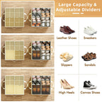 Plus Size 2 Pack Shoe Organizer for Closet, Foldable Shoe Storage Box