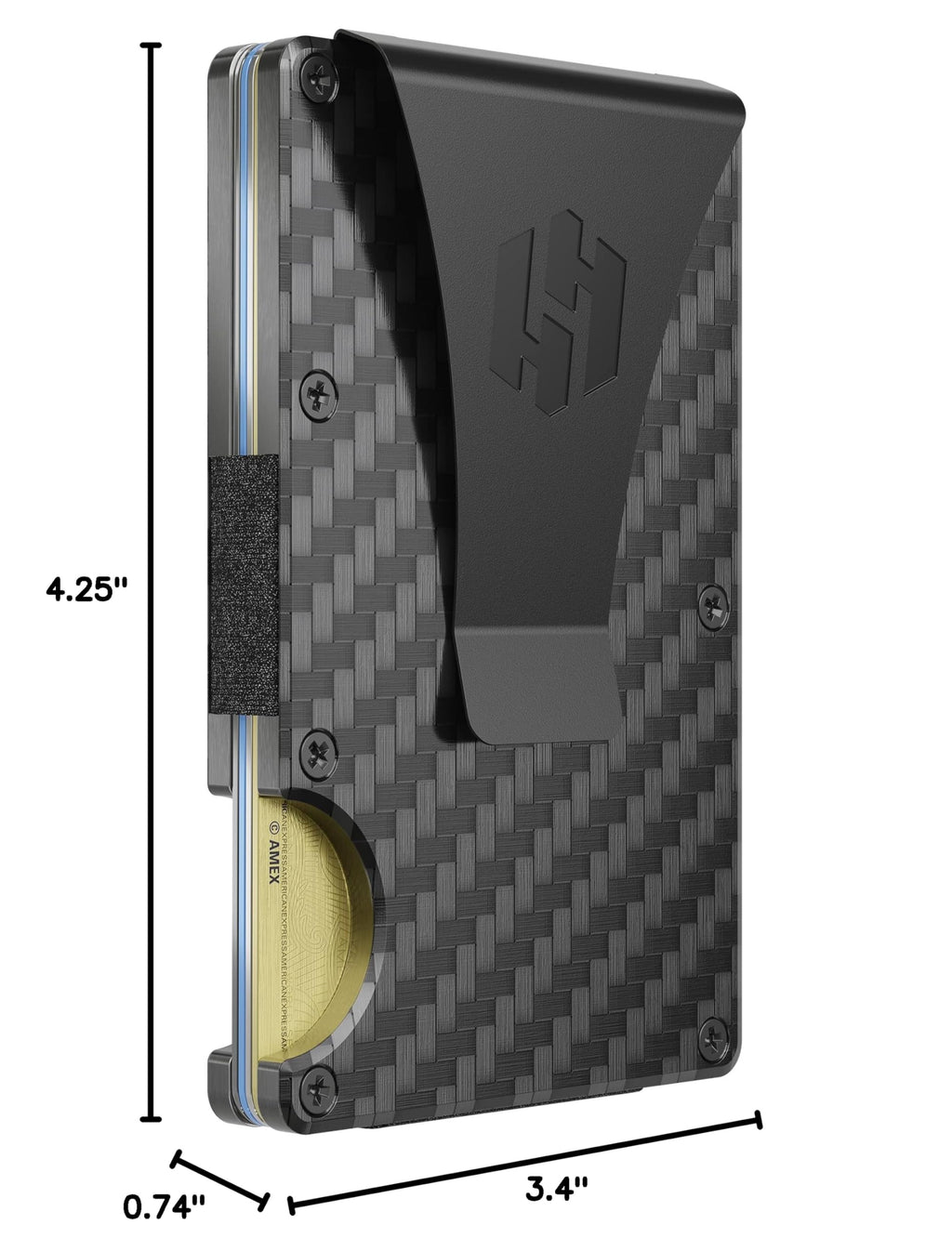 Hayvenhurst Wallet for Men - Slim RFID Blocking Metal Mens Wallet with Money Clip, Minimalist Front Pocket Credit Card Holder & Wallet