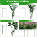 Unves 6 Pack Peony Cage, 32" x 13" Half Round Metal Plant Support Stakes