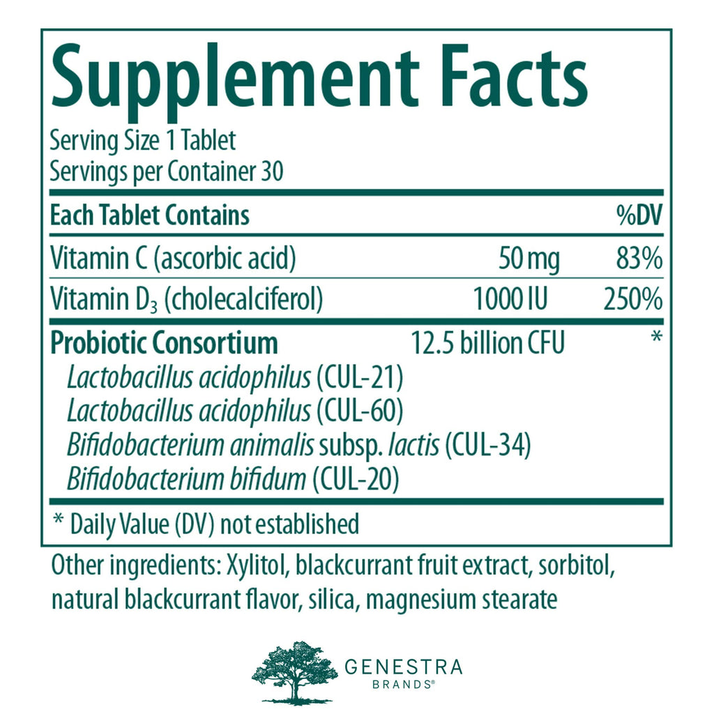 Genestra Brands HMF Fit for School | Children's Immune Support Formula | 30 Chewable Tablets | Natural Blackcurrant Flavor