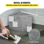 VEVOR Tile Shower Seat, 22.4" x 16" x 20" Ready to Tile Shower Seat, Factory Waterproof & 100% Leak Proof Tileable Shower Corner Seat, 440lbs Load-Bearing Triangular Board Shower Bench, Grey