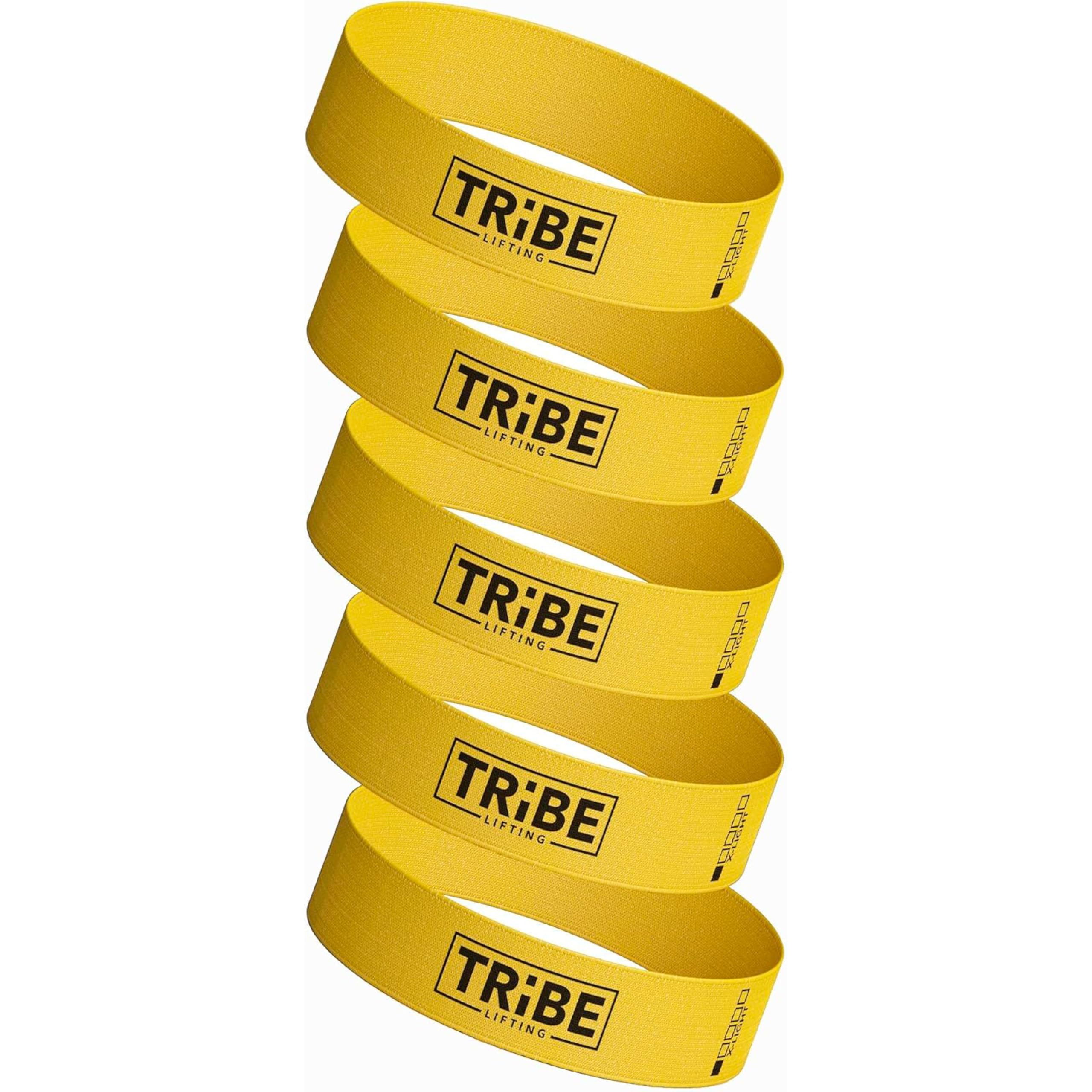 Tribe Lifting Fabric Resistance Bands for Glutes & Legs | 5 Fabric Workout Bands Set | Thick Booty Bands for Squats, Lunges, Hip Training, Physical Therapy & Home Workouts