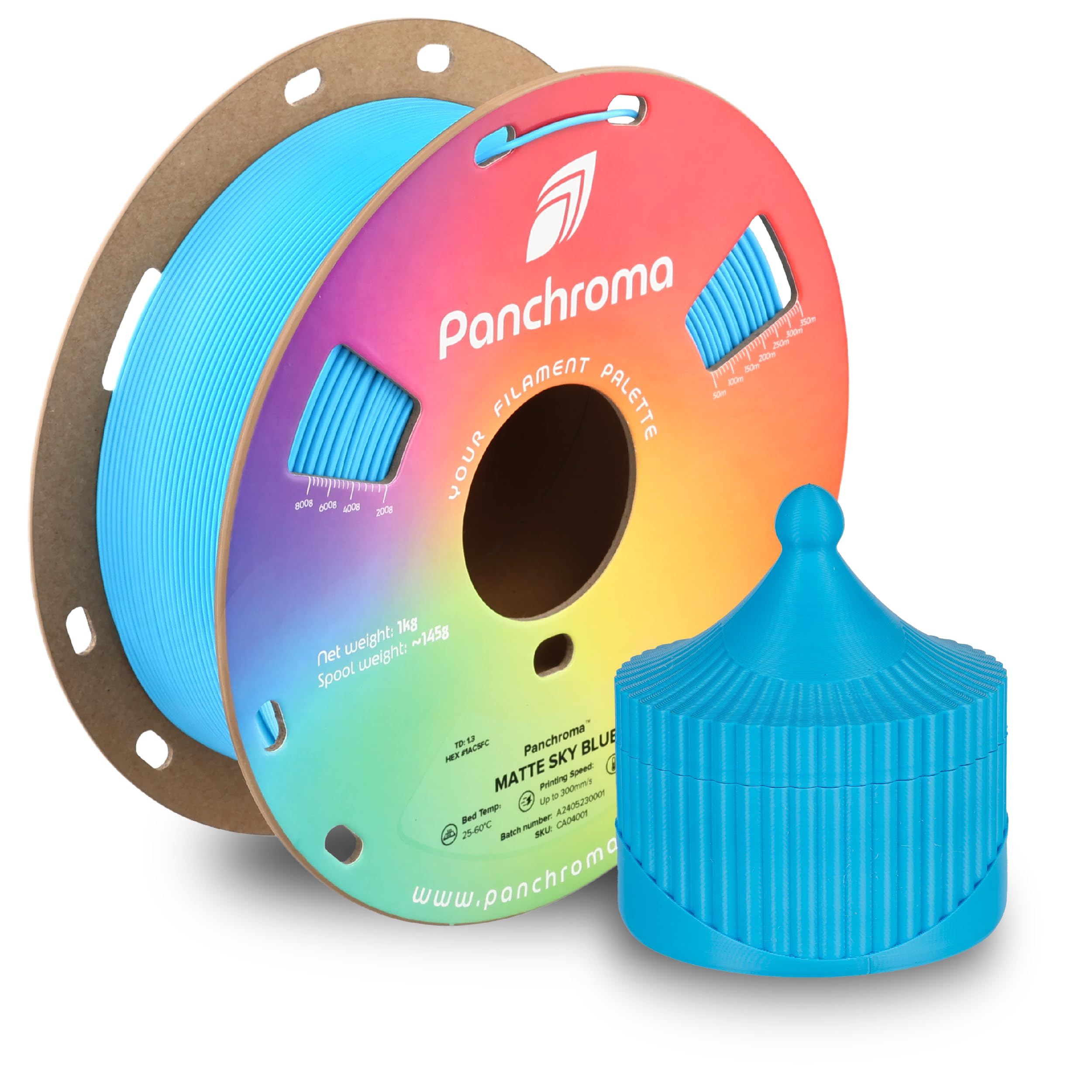 Polymaker Panchroma Matte PLA Filament, Sky Blue 1.75mm 1kg 3D Printing Filament, Formerly Polyterra Matte, Fits Most FDM 3D Printers, 1kg Spool (2.2lbs)