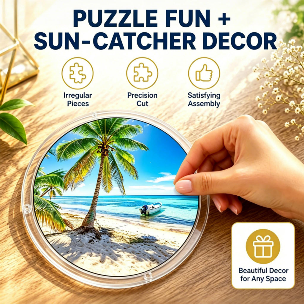 Acrylic Puzzle Suncatcher,Stained Glass Suncatcher Puzzle Window Hanging