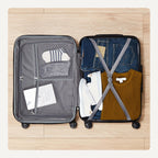 Amazon Basics 21" Hardside Carry-On Luggage with Multi-directional Wheels, Expandable for Up to 25% More Space, Scratch-Resistant Surface, Organized Interior, Navy Blue