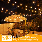 Ollny Outdoor String Lights, 50FT LED Patio Lights Waterproof Plug in