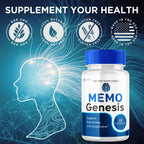 (2 Pack) Memo Genesis Capsules, Official Memogenesis Brain Health Support Pills with All Natural Ingredients, Advanced Brain Energy Supplement with Max Strength Vitamins for Women & Men (120 Capsules)
