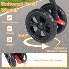 PETSITE Double Pet Stroller, Foldable Double Dog Stroller with 2-Seater Carrier, Adjustable Sunshade, Removable Pad, Safety Belt, Storage Basket, 4-Wheel Pet Travel Cart for 2 Puppies & Cats (Black)