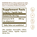 Solgar Vegetarian CoQ-10 200 mg, 60 Vegetable Capsules - Heart Healthy, Protective Antioxidant - Coenzyme Q10 (CoQ-10) Supplement - Vegan, Gluten Free, Dairy Free, Kosher - 60 Servings