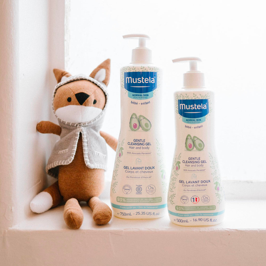 Mustela Gentle Cleansing Gel - Baby Wash for Delicate Skin and Hair - Newborn-Safe Cleanser - Crafted with Natural Avocado Perseose - Various Sizes - 16.90 fl. oz.