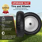 FEILOONG 4.80/4.00-8 Tire and Wheel, 14.5" Flat Free Wheelbarrow Tires