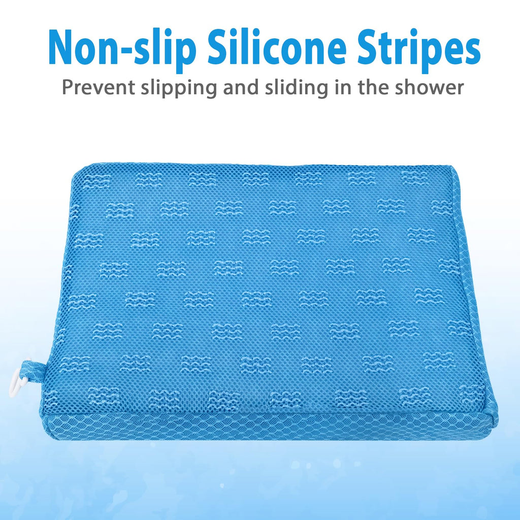 Shower Seat Cushion for Shower Chairs, Transfer Benches in Bathtub, Cushion for Sauna, 3D Mesh Pad with Hook, Slip-Resistant, Design for Elderly, Senior, Handicap & Disabled