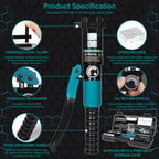Brileine 10 Tons Hydraulic Crimping Tool & Cable Cutter with 9 Dies, Hydraulic Crimper for 1/16" 1/8" 3/16" Stainless Steel Cable Railing Hardware Kit, Wire Rope Swaging Tool