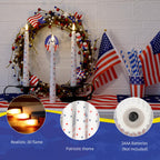 4th of July Candles, Flameless Taper Candles with Remote, 9.6" Red White and Blue Star Candles, Real Wax Flickering Independence Flameless Candles, Patriotic Candles, Battery Candles, Set of 3
