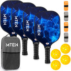 MTEN Pickleball Paddles, USAPA Approved Fiberglass Surface Pickleball Set of 4 Pickleball Rackets, Pickle Ball Paddle Set for Beginners & Pros