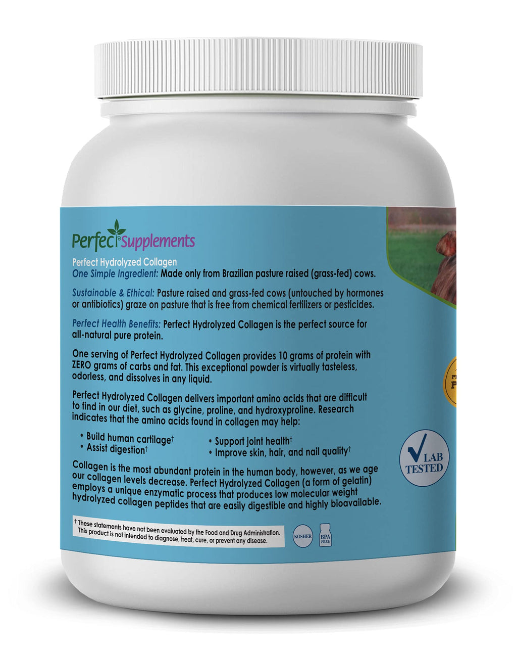 Perfect Supplements – Perfect Hydrolyzed Collagen Powder – 660g – All Natural Collagen - Promotes Healthy Skin – 3 Pack