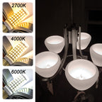 ALIDE E12 C7 Led Candelabra Bulbs 6000k Daylight White, 60 Watt E12 Halogen Equivalent,T6 Small Base 120V C7 LED Light Bulbs 6W Bright Cool White for Ceiling Fan Pendant Chandelier Light,550lm 10Pack