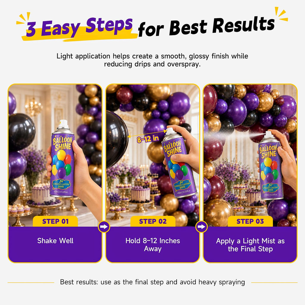 Balloon Shine Spray for Party : 15 oz Balloons Spray Silicone