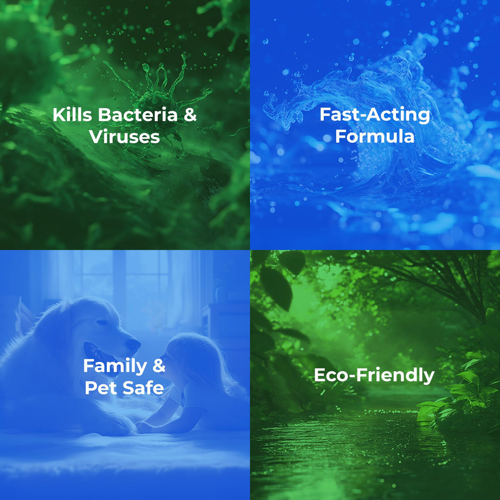 PureGreen24 Safe & Effective Disinfectant. Kills Deadly Germs including RSV COVID-19 Norovirus MRSA Staph 2026 flu Contains no toxic chemicals odorless child & pet safe 4 gallon bottles ready to use