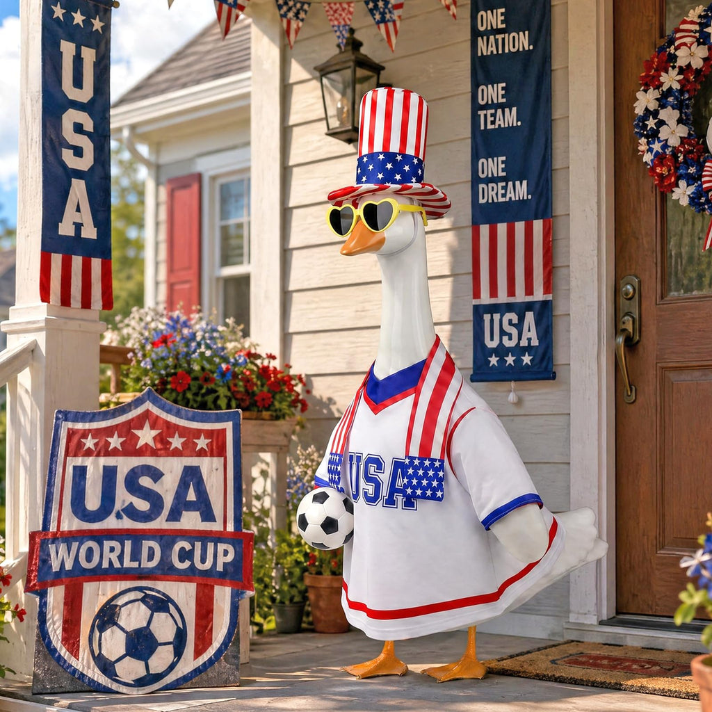 USA Soccer Porch Goose Outfit Summer Sport Fan Goose Clothes Game Day Decor