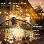 addlon 198FT Outdoor String Lights for Outside with Remote Waterproof Patio Lights with Plastic ST38 LED Edison Bulbs Outdoor Lighting Extra Long for Backyard Bistro Porch Garden Pergola Party Decor