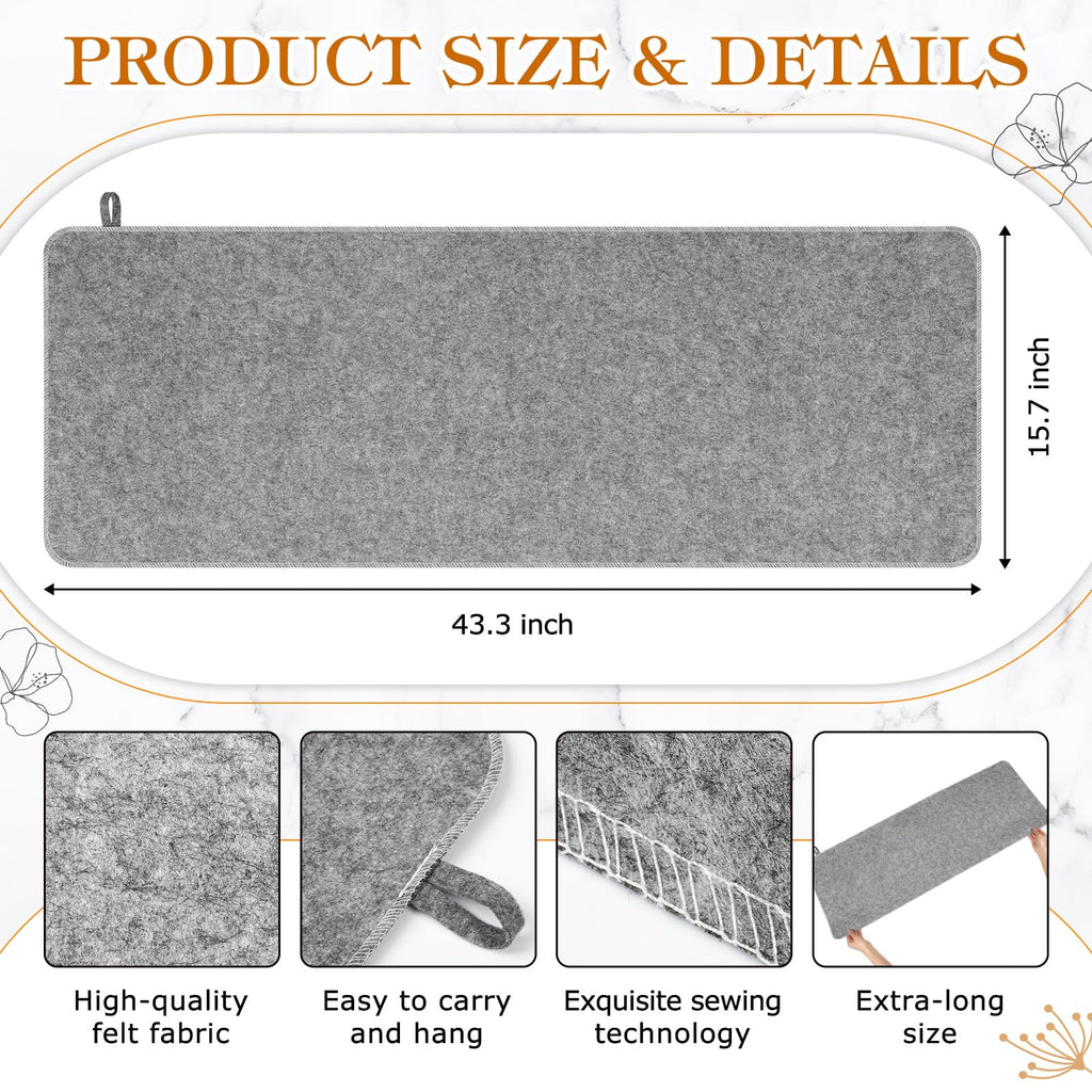 Hahafelt 2 Pcs Sauna Mat Heat Insulation Mat Natural Felt Sauna Mats for Inside, Saunas Accessories Floor Mats Gift for Men Women Bath Shower Bench Cushion Houseroom Vaporarium Spa (43‘’,Grey)
