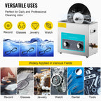 VEVOR Ultrasonic Vinyl Record Cleaner 6L 40kHz Vinyl Ultrasonic Cleaning Machine Knob Control Record Ultrasonic Cleaner 4 Records Vinyl Sonic Cleaner Stainless Steel Tank w/Mechanical Heater & Timer