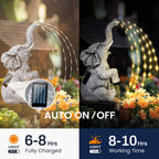 GIGALUMI Elephant Statue Solar Garden Yard Decor Outdoor Gifts for Women