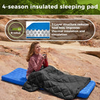 ATEPA ThermAir Pro Backpacking Sleeping Pad, 6.6 R-Value Insulated Ultralight Inflatable Sleeping Pad Folding Camping Pad with 7 Layers & Storage Bag for Camping Backpacking, Wide Long Size (78"x27")