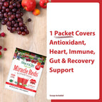 MacroLife Naturals Miracle Reds Superfood Powder 19 Blended Fruit & Berry Polyphenols Enzymes Probiotics & Antioxidants Supplement - Raw Non-GMO & Vegan Whole Food Vitamins - 12 Packet Servings