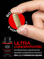 Black Forest Turkesterone Supplement 500mg Capsule (Max Purity 95% Extract) 2 Months Supply (500mg Turkesterone from 526mg of Ajuga Turkestanica) Similar to Ecdysterone for Strength & Muscle Growth