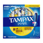 Tampax Pearl Tampons for Women, with LeakGuard Braid, Regular Absorbency, Unscented, 50 Count