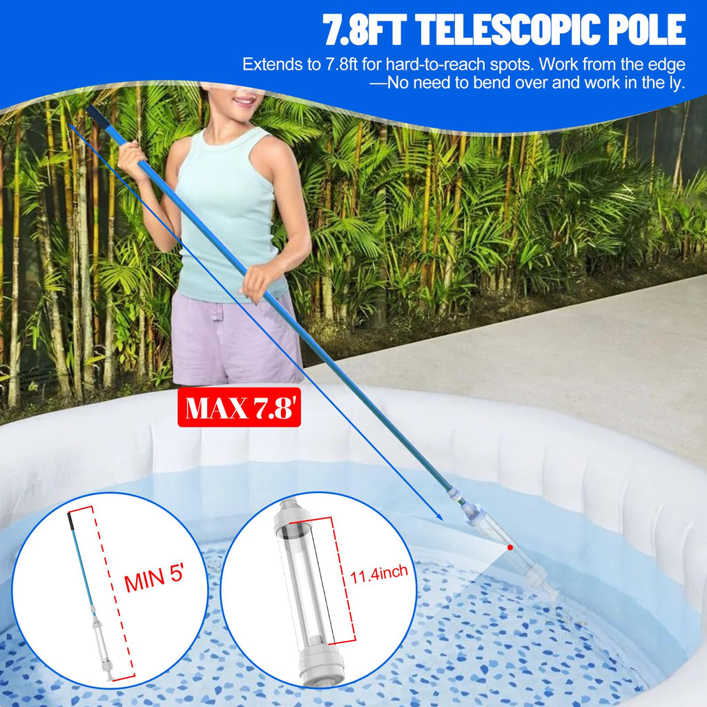 6250 Paradise Power Spa Vacuum for Hot Tub, No Pumping, No Batteries or Electricity, Portable Vacuum Spa Vac Cordless, Handheld Hot Tub Vacuums Picks Up Sand, Leaves & Debris, Water Pressure Powered