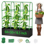 63"x49"Cucumber Trellis with Grow Bag,U-Shape Trellis for Climbing Plants