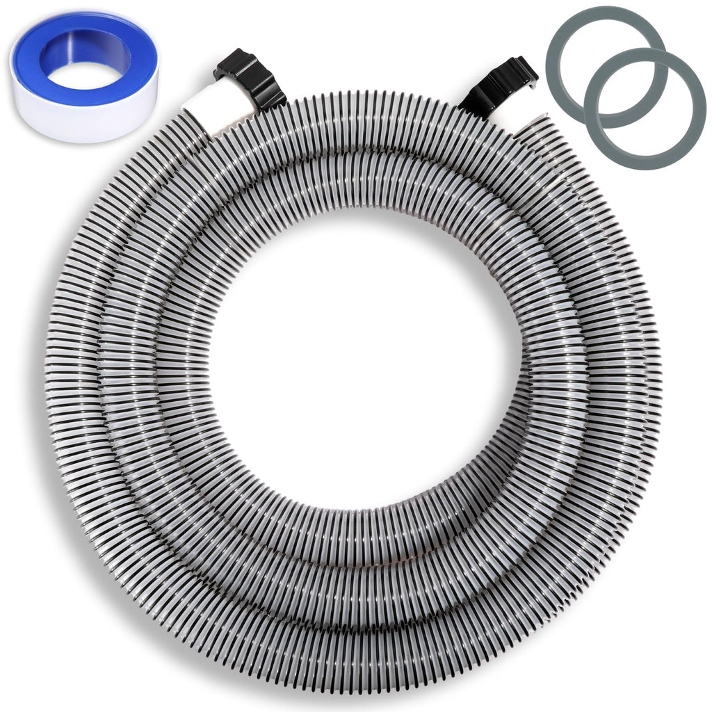 Conderyang 1 Pack 1 1/2 Pool Hose for Above Ground Pools 15ft Long Pool Pump Replacement Filter Hoses 1.5" EVA Swimming Pools Filter Hose for Filters Pumps, Saltwater Systems and Sand filters (Black)