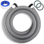 Conderyang 1 Pack 1 1/2 Pool Hose for Above Ground Pools 15ft Long Pool Pump Replacement Filter Hoses 1.5" EVA Swimming Pools Filter Hose for Filters Pumps, Saltwater Systems and Sand filters (Black)